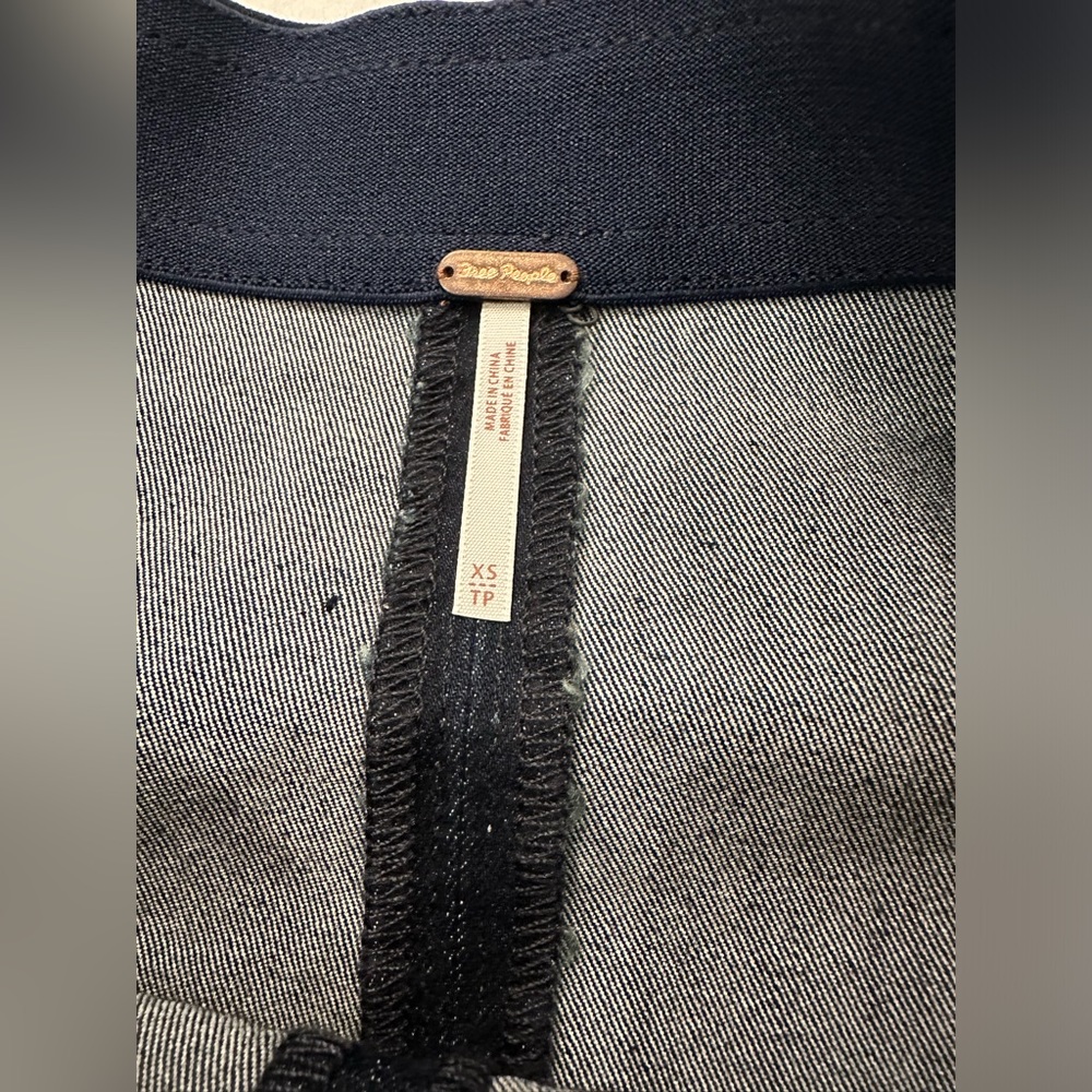 NWT ✨ Free People Femme Fatal dark indigo denim mini skirt - Picture 9 of 14